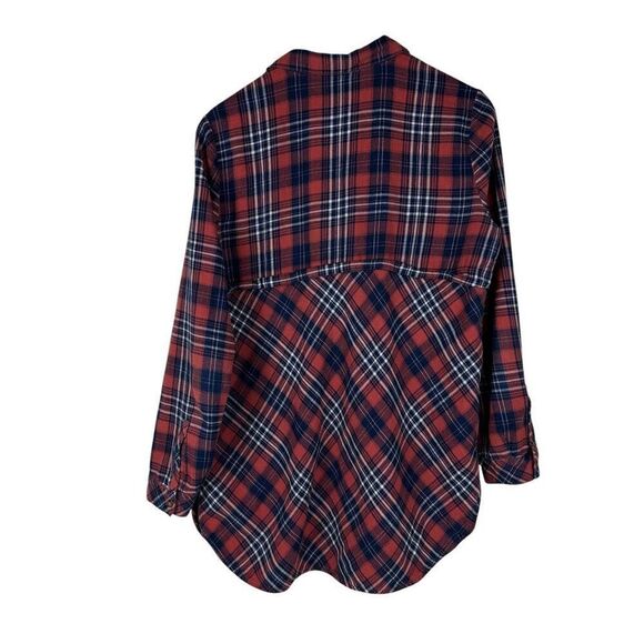 J. Jill Denim Tunic Length Flannel Shirt size medium - Picture 2 of 7